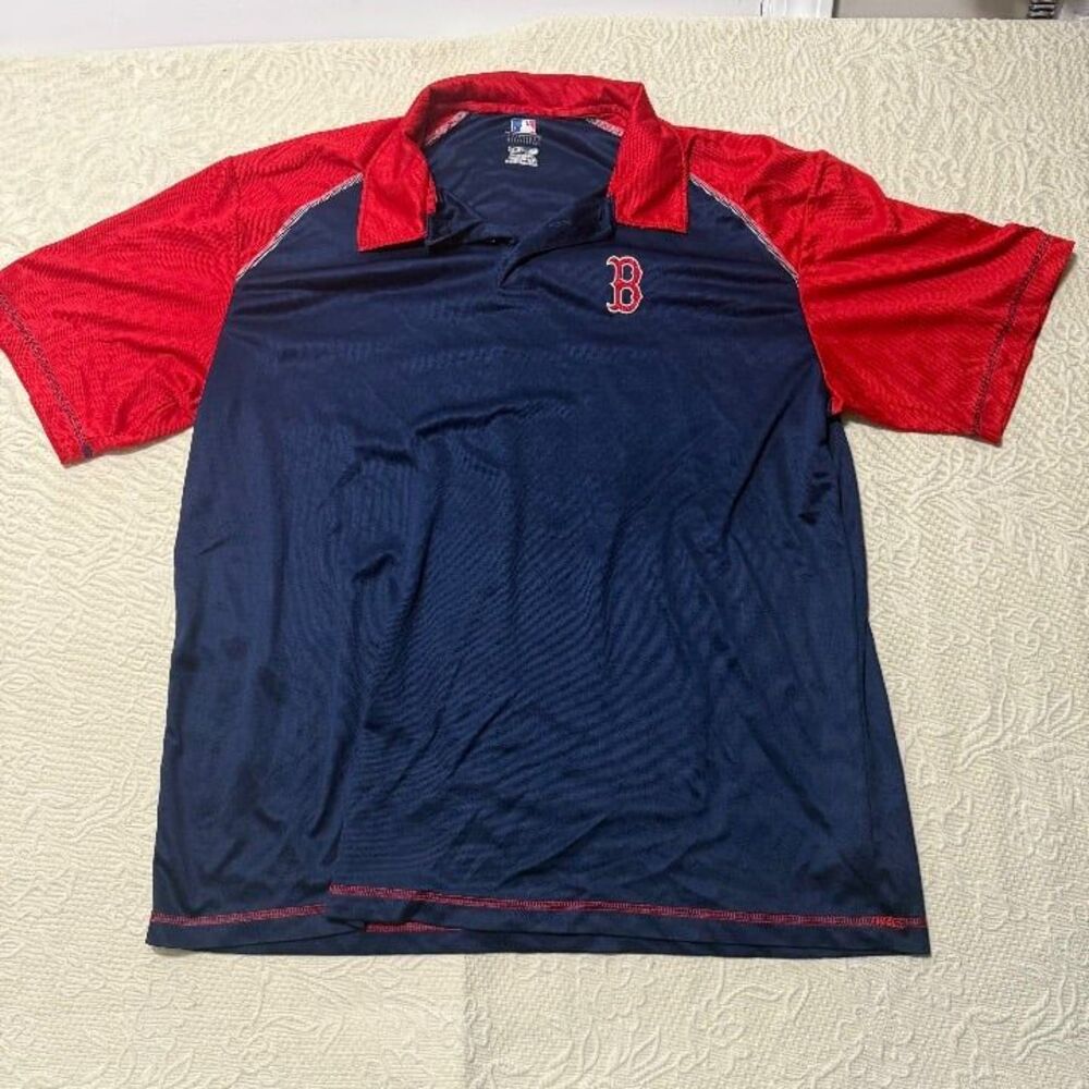 MLB Authentic Collection Boston Red Sox Colorblock Polo Shirt Size XXL